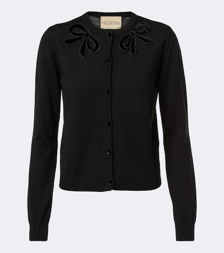 Embroidered virgin wool cardigan - Valentino Garavani - Modalova