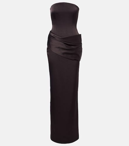 Draped satin crepe bustier gown - Alex Perry - Modalova