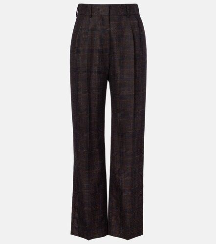 Fox checked wool and silk wide-leg pants - Blaze Milano - Modalova