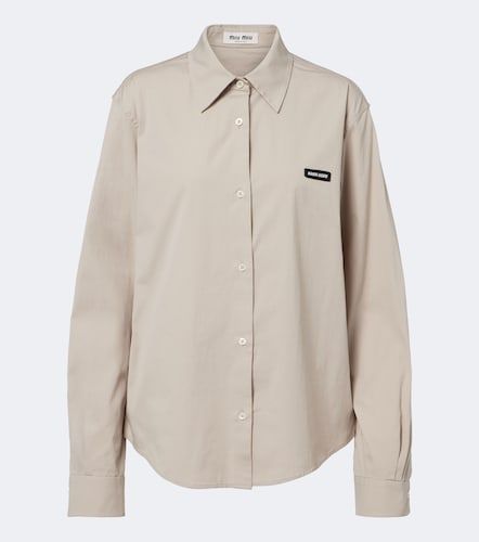 Camicia in popeline di misto cotone - Miu Miu - Modalova