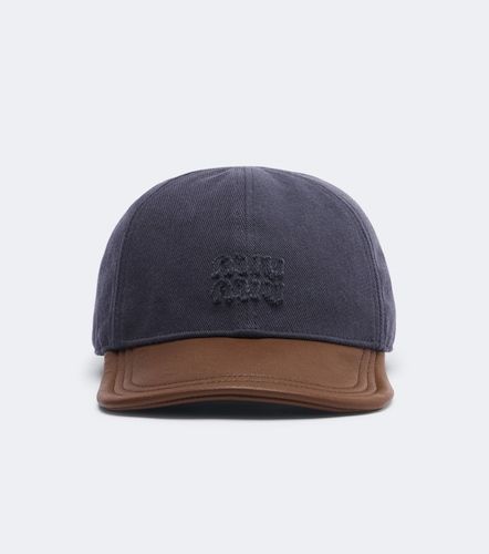 Gorra de dril de algodón con piel - Miu Miu - Modalova