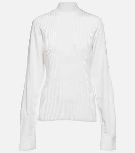 Ribbed-knit turtleneck wool-blend top - Toteme - Modalova