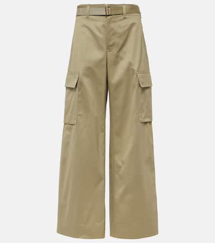 High-rise cotton gabardine wide-leg pants - Sacai - Modalova