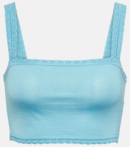 Crop top de seda con encaje - Dolce&Gabbana - Modalova
