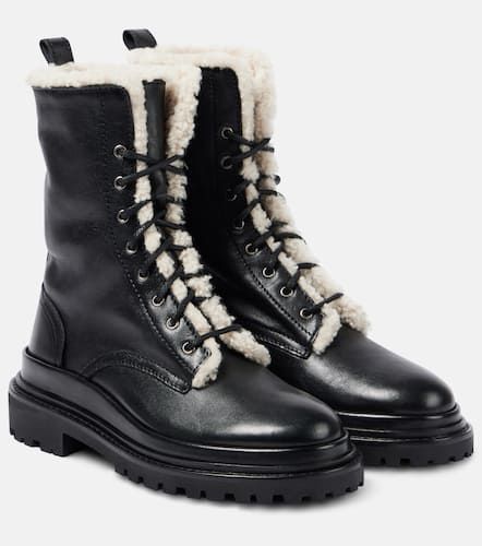 Ghiso-GD shearling-lined leather combat boots - Isabel Marant - Modalova