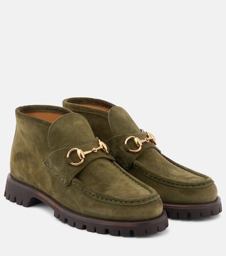 Ankle Boots Horsebit aus Veloursleder - Gucci - Modalova