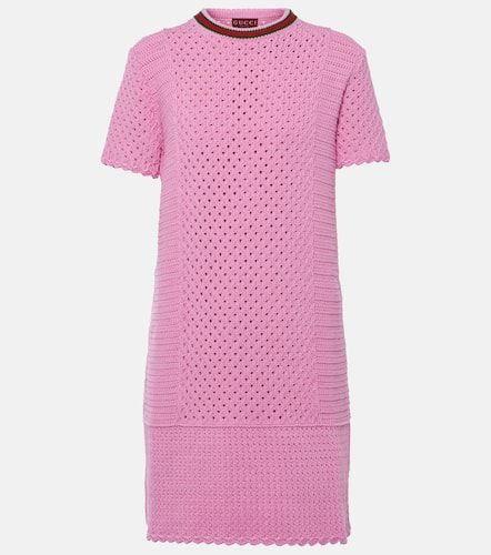 Web cotton crochet minidress - Gucci - Modalova