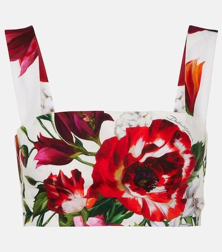Top de popelín de algodón floral - Dolce&Gabbana - Modalova