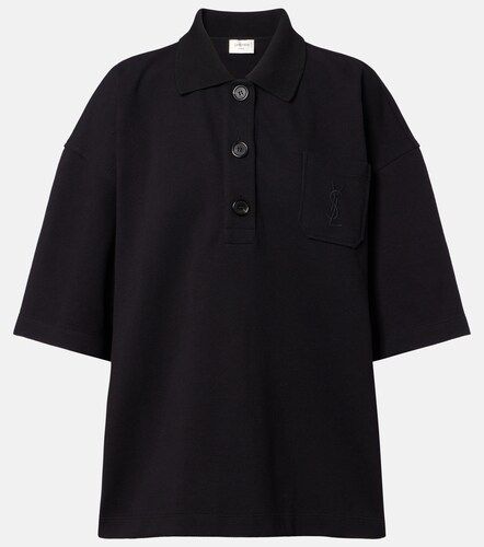 Polo oversized de algodón bordado - Saint Laurent - Modalova