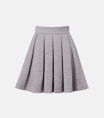 Pleated wool and cotton-blend miniskirt - Balmain - Modalova