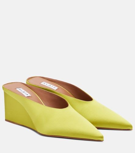 Alaïa Mules con cuña Cube de satén - Alaia - Modalova