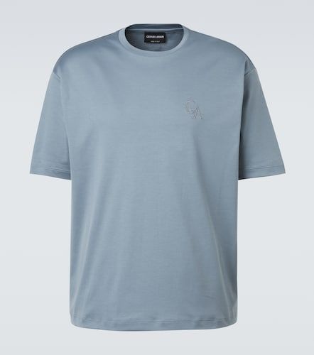 Camiseta de jersey de algodón con logo - Giorgio Armani - Modalova