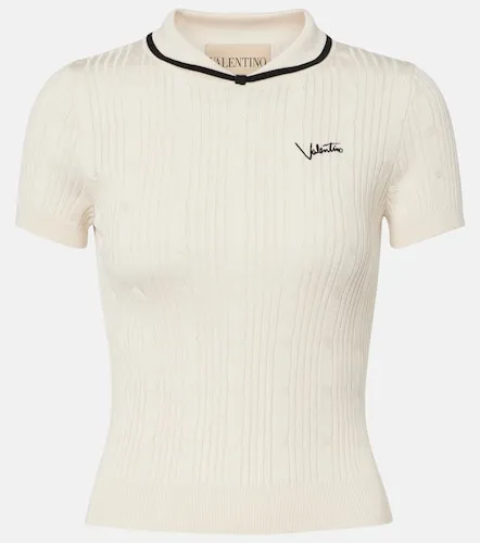 Logo cotton-blend top - Valentino Garavani - Modalova