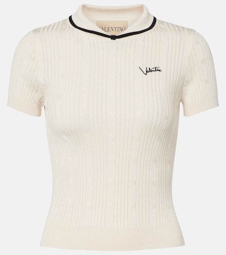 Top in misto cotone con logo - Valentino - Modalova