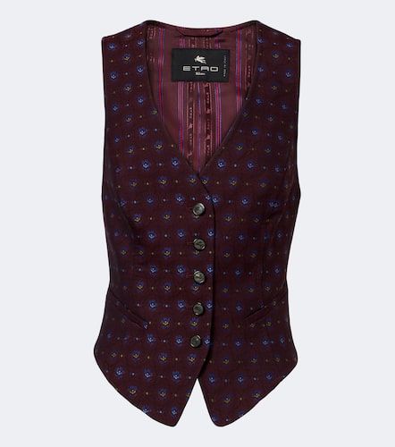 Floral wool and cotton jacquard vest - Etro - Modalova