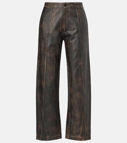 Pantalones anchos de piel de tiro alto - Jacques Wei - Modalova