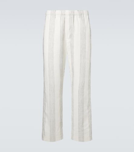 Textured Striped cotton straight pants - Commas - Modalova