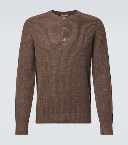 Polo in lino e cotone a coste - Brunello Cucinelli - Modalova