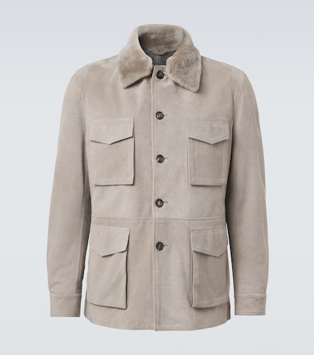 Giacca in suede con shearling - Eleventy - Modalova