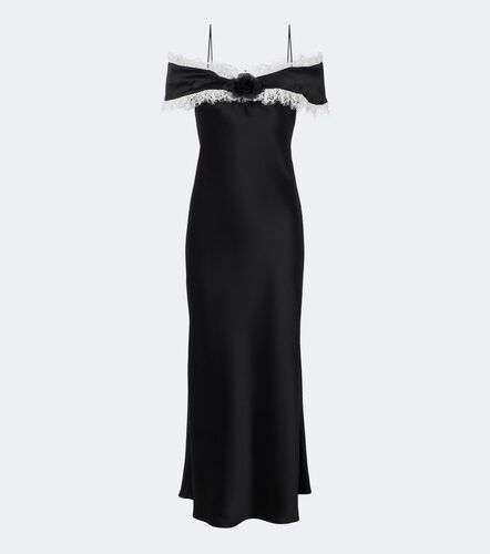 Abito midi off-shoulder in raso con pizzo - Rodarte - Modalova