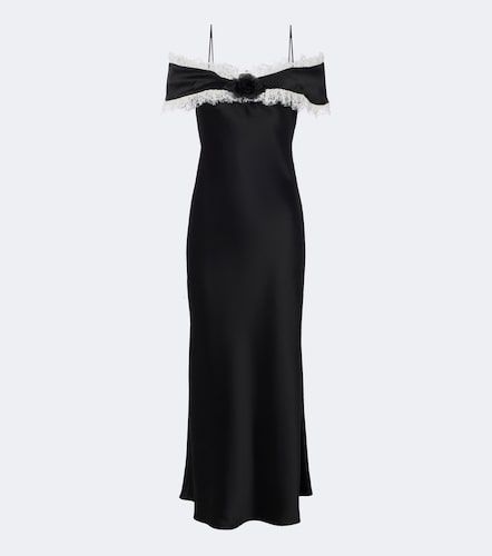 Vestido midi de satén con encaje - Rodarte - Modalova