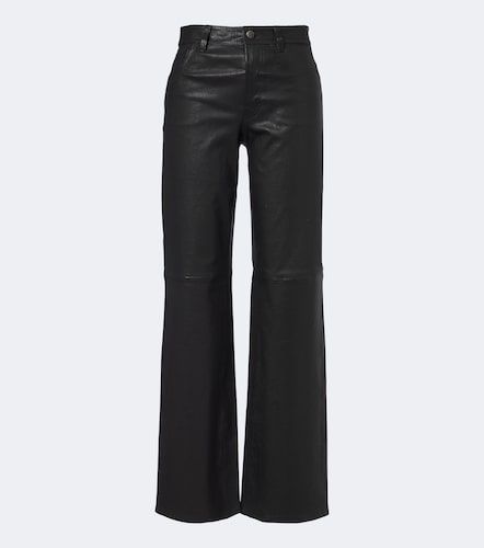 Stovepipe leather straight pants - 7 For All Mankind - Modalova