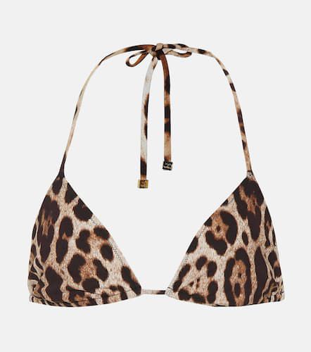 Leopard-printed bikini top - Dolce&Gabbana - Modalova