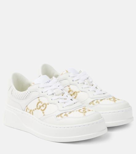 Gucci GG leather-trimmed sneakers - Gucci - Modalova