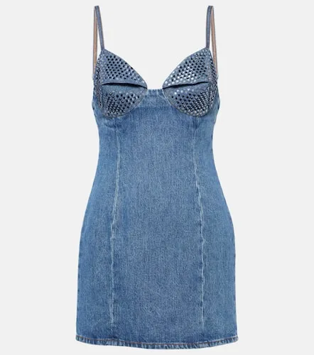 Abito corto di jeans con cristalli - Area - Modalova