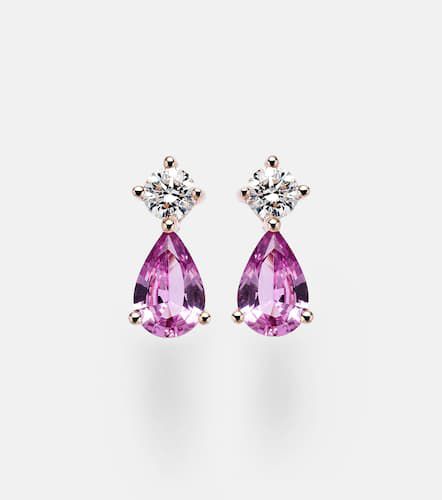 Kt rose gold earrings with sapphires and diamonds - Anita Ko - Modalova