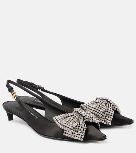 Embellished satin slingback pumps - Dolce&Gabbana - Modalova