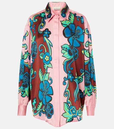 Almais Floral puff-sleeve silk satin shirt - Alemais - Modalova