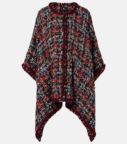 Wool, mohair, and cotton-blend tweed cape - Etro - Modalova