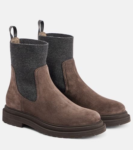 Suede ankle boots - Brunello Cucinelli - Modalova