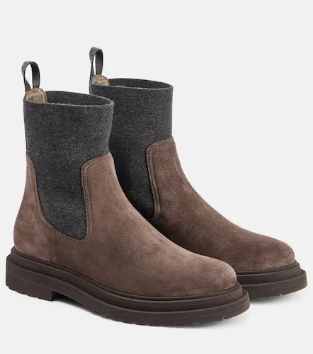 Suede ankle boots - Brunello Cucinelli - Modalova
