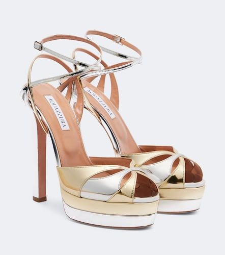 Moves 130 mirrored leather platform sandals - Aquazzura - Modalova