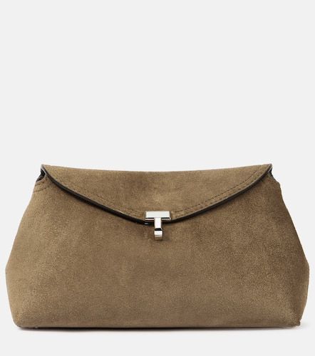 Toteme T-Lock suede clutch - Toteme - Modalova