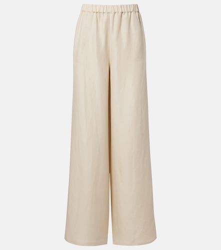Pantaloni Oro a gamba larga in lino e seta - Max Mara - Modalova