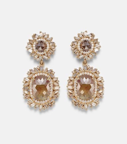 Pendientes Doublet de oro de 18 ct con diamantes - Suzanne Kalan - Modalova