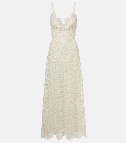Besticktes Maxikleid aus Tüll - Elie Saab - Modalova