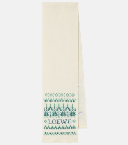 Sciarpa in jacquard di misto lana con paillettes e logo - Loewe - Modalova