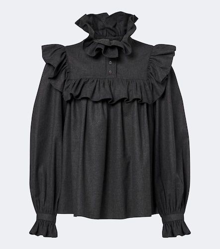 Ruffled wool and cashmere flannel blouse - Chloe - Modalova