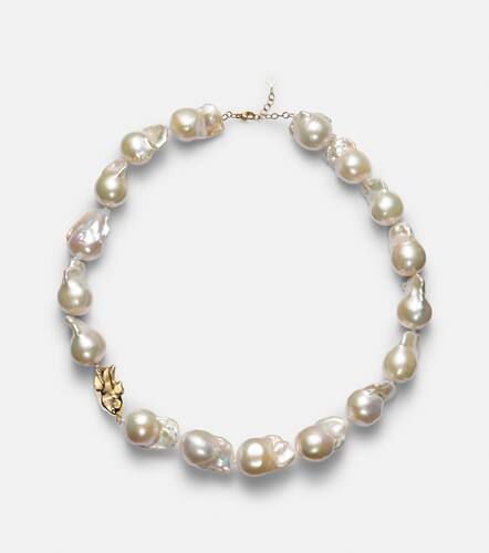 Baroque pearl 14kt necklace with diamonds - Mateo - Modalova