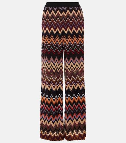 Zig Zag wool-blend wide-leg pants - Missoni - Modalova