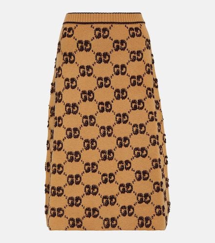 GG jacquard wool bouclÃ© midi skirt - Gucci - Modalova