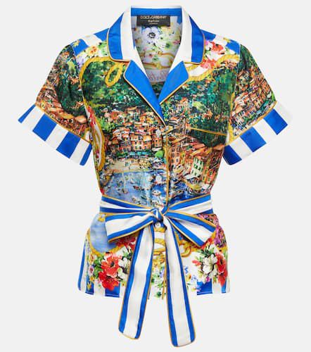 Portofino printed belted silk shirt - Dolce&Gabbana - Modalova