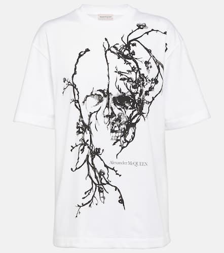 Floral cotton jersey T-shirt - Alexander McQueen - Modalova