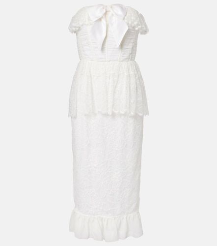 Abito bustier in georgette di pizzo e seta - Alessandra Rich - Modalova