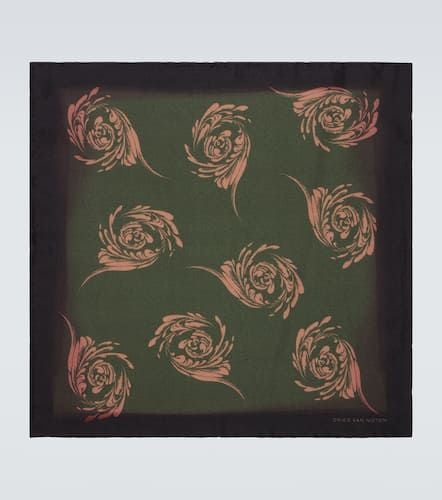 Printed silk pocket square - Dries Van Noten - Modalova