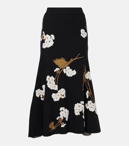 Knitted floral jacquard midi skirt - Erdem - Modalova